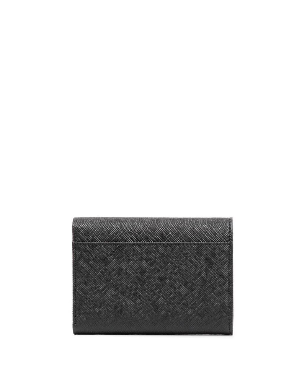 Agnes B. Gray Foldover Leather Wallet