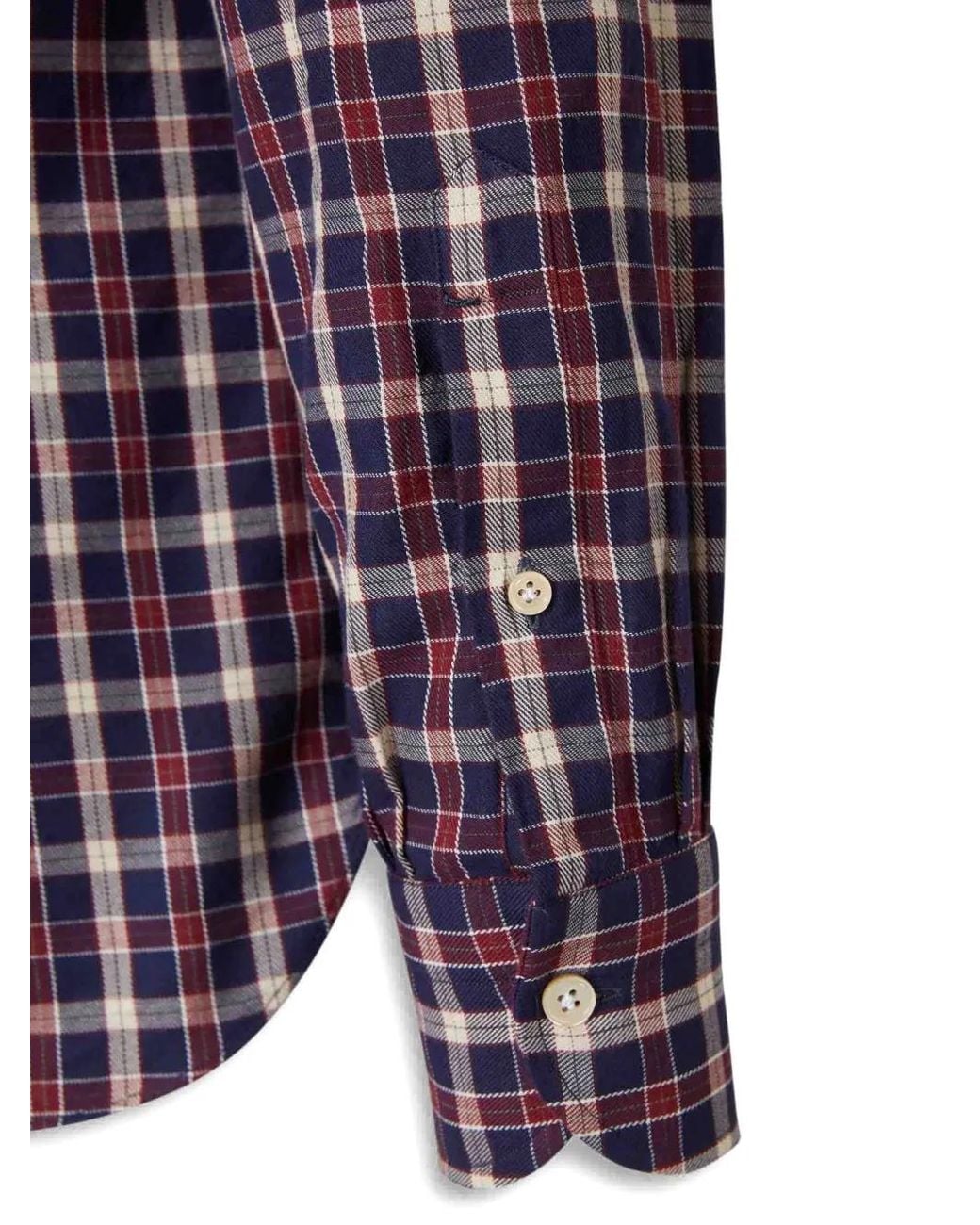 Luigi Borrelli Napoli Blue Checked Button-Down Shirt for men