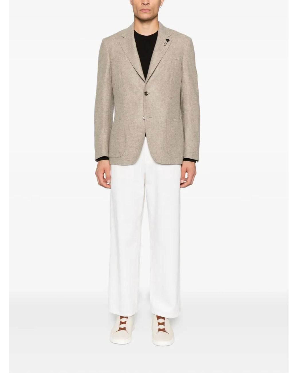 Lardini Natural Patch-Pocket Two-Button Jacket for men