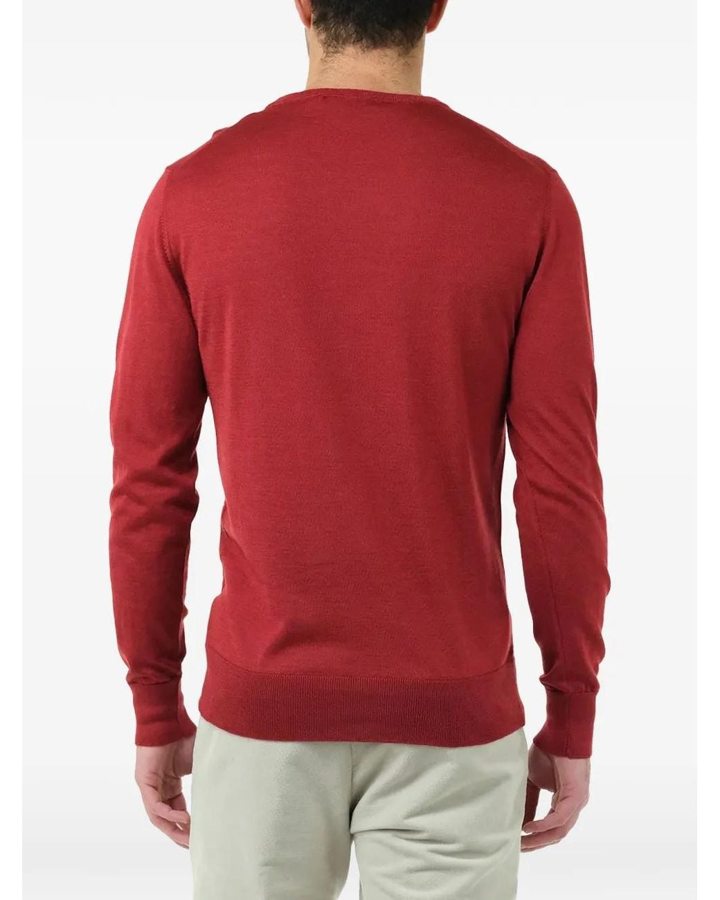 Al Duca D'aosta Red Crew-Neck Long-Sleeve T-Shirt for men