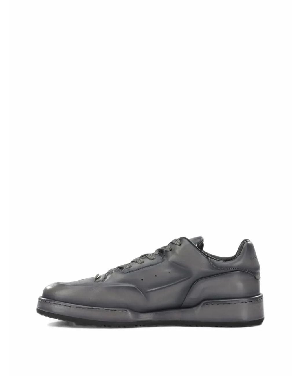 Officine Creative Gray Eraser Panelled Leather Sneakers for men