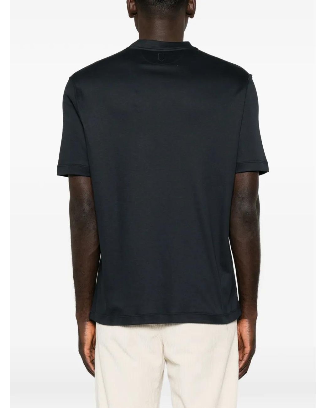 Canali Black Crew-Neck T-Shirt for men