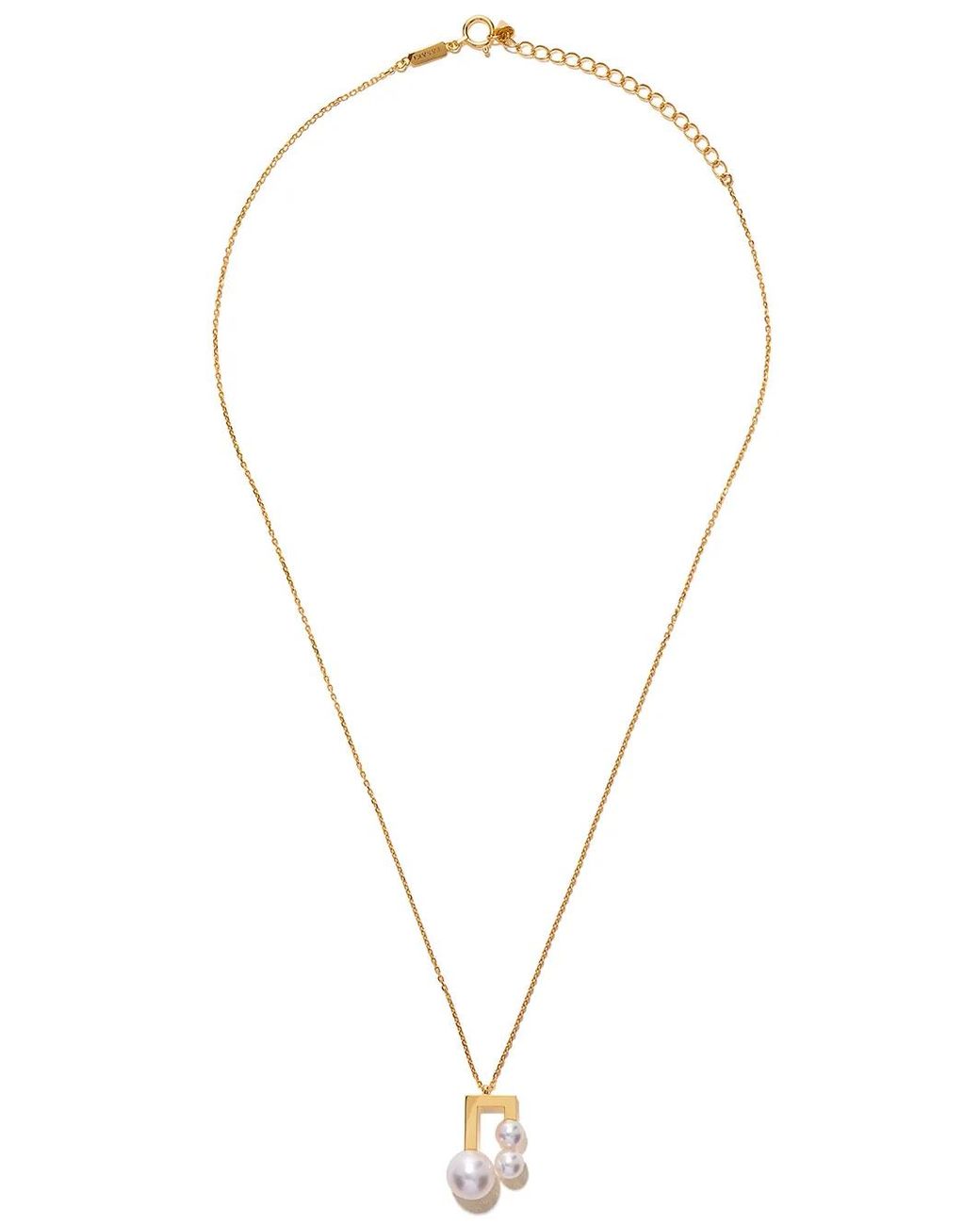 Tasaki Metallic 18Kt Collection Line Balance Note Akoya Pearl Pendant