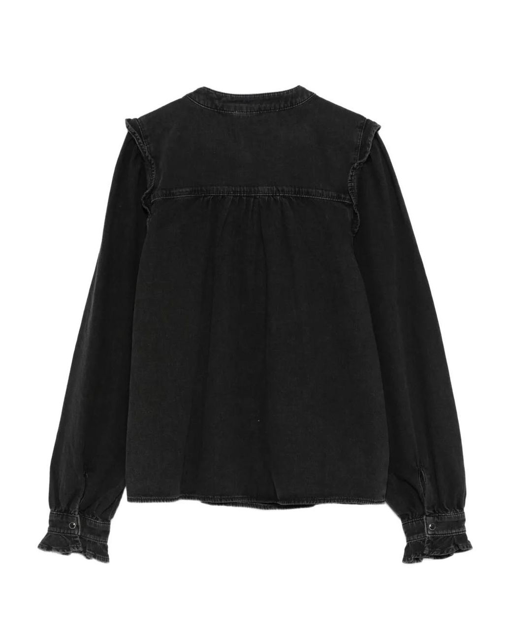 Ba&sh Black Mio Ruffled Blouse