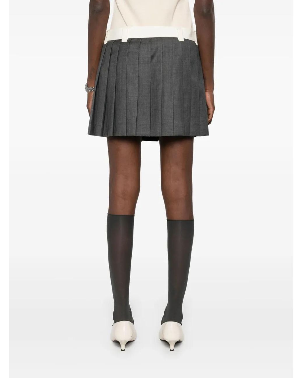 Miu Miu Mini-Plooirok in het Gray