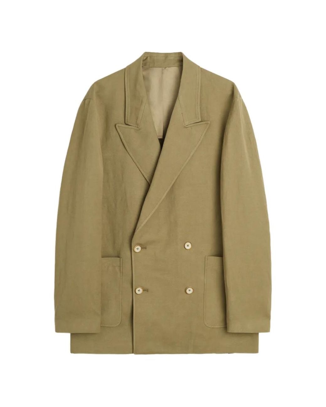 Cmmn Swdn Green Enea Double-Breasted Suit Jacket for men