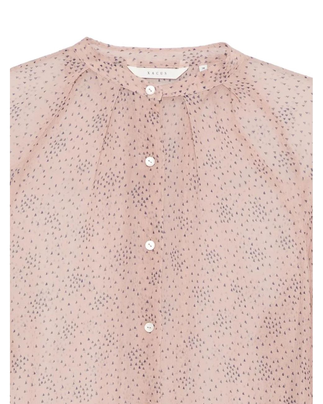 Xacus Pink Triangle-Print Buttoned Blouse