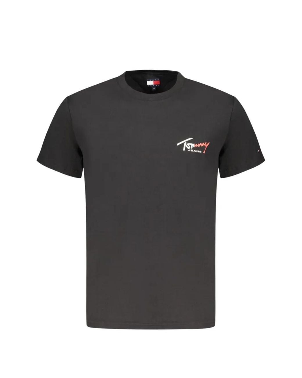 Tommy Hilfiger Black Logo-Embroidered T-Shirt for men