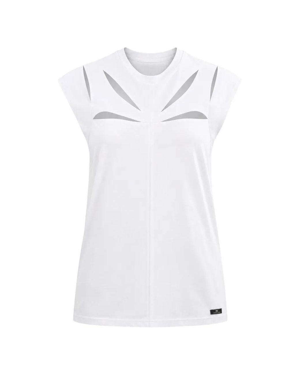 Elisabetta Franchi White Cut-Out Sleeveless Top