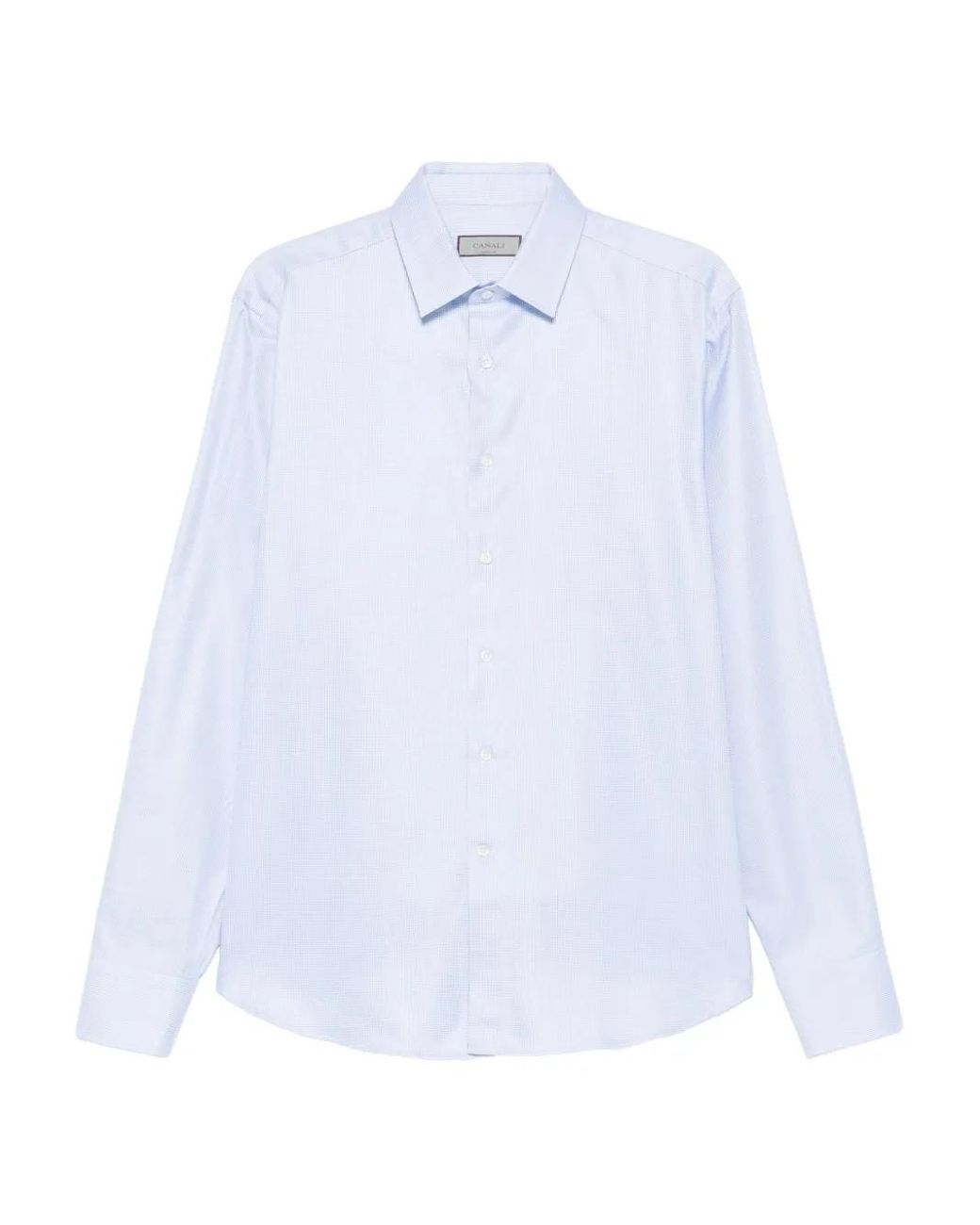 Canali White Long-Sleeved Cotton Shirt for men