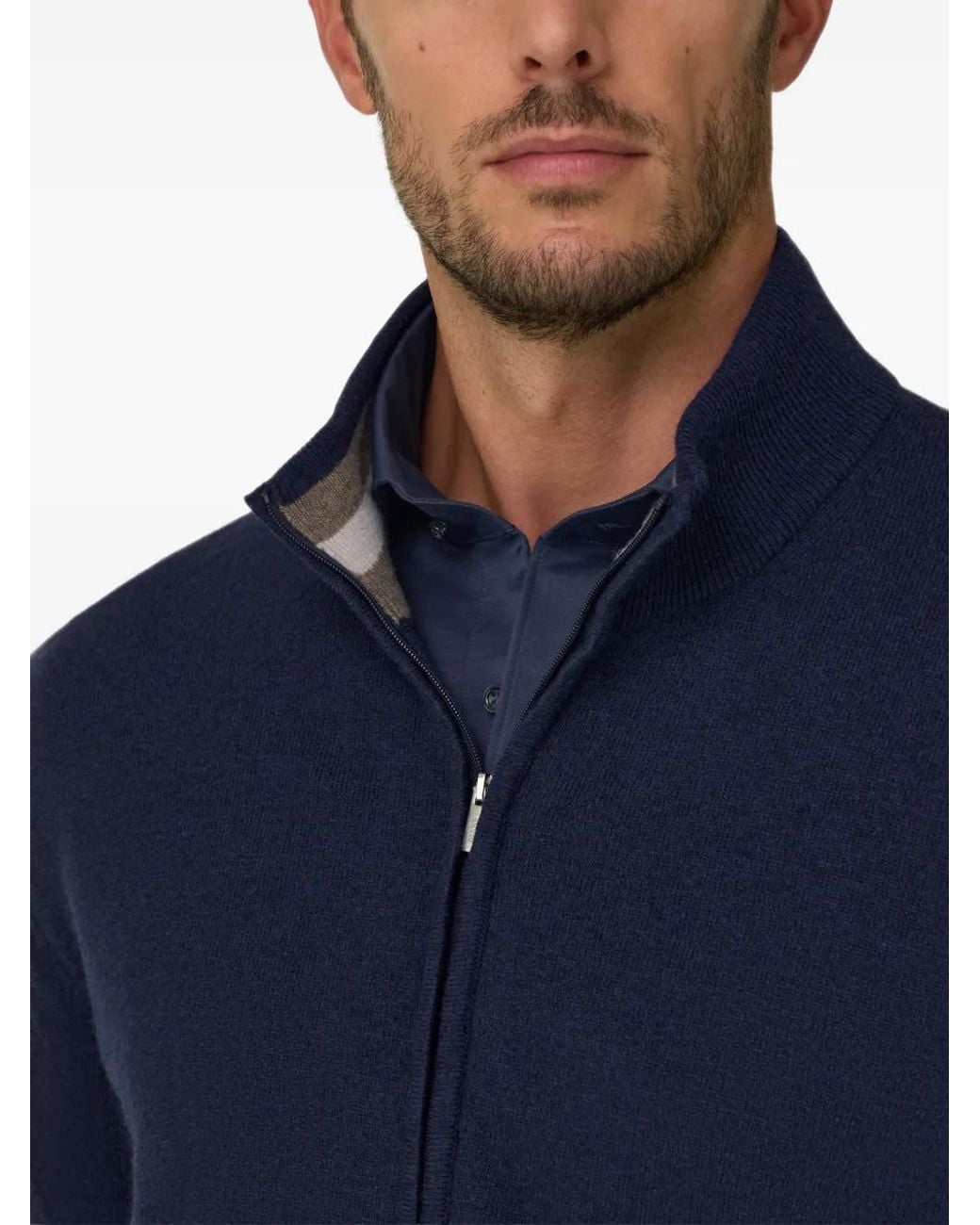 Boggi Blue Full-Zip Jumper for men