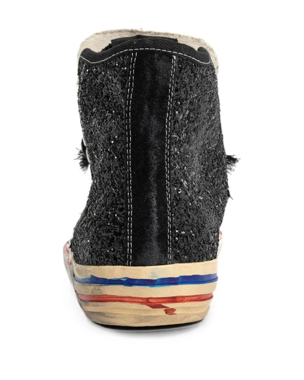 Paul Esterlin Black Calystar Glitter-Embellished High-Top Sneakers