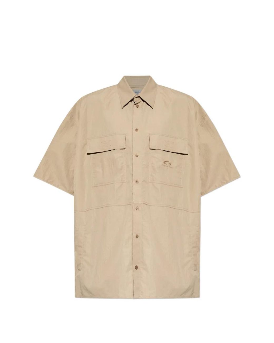 Balenciaga Natural Short-sleeve Pocket Shirt for men