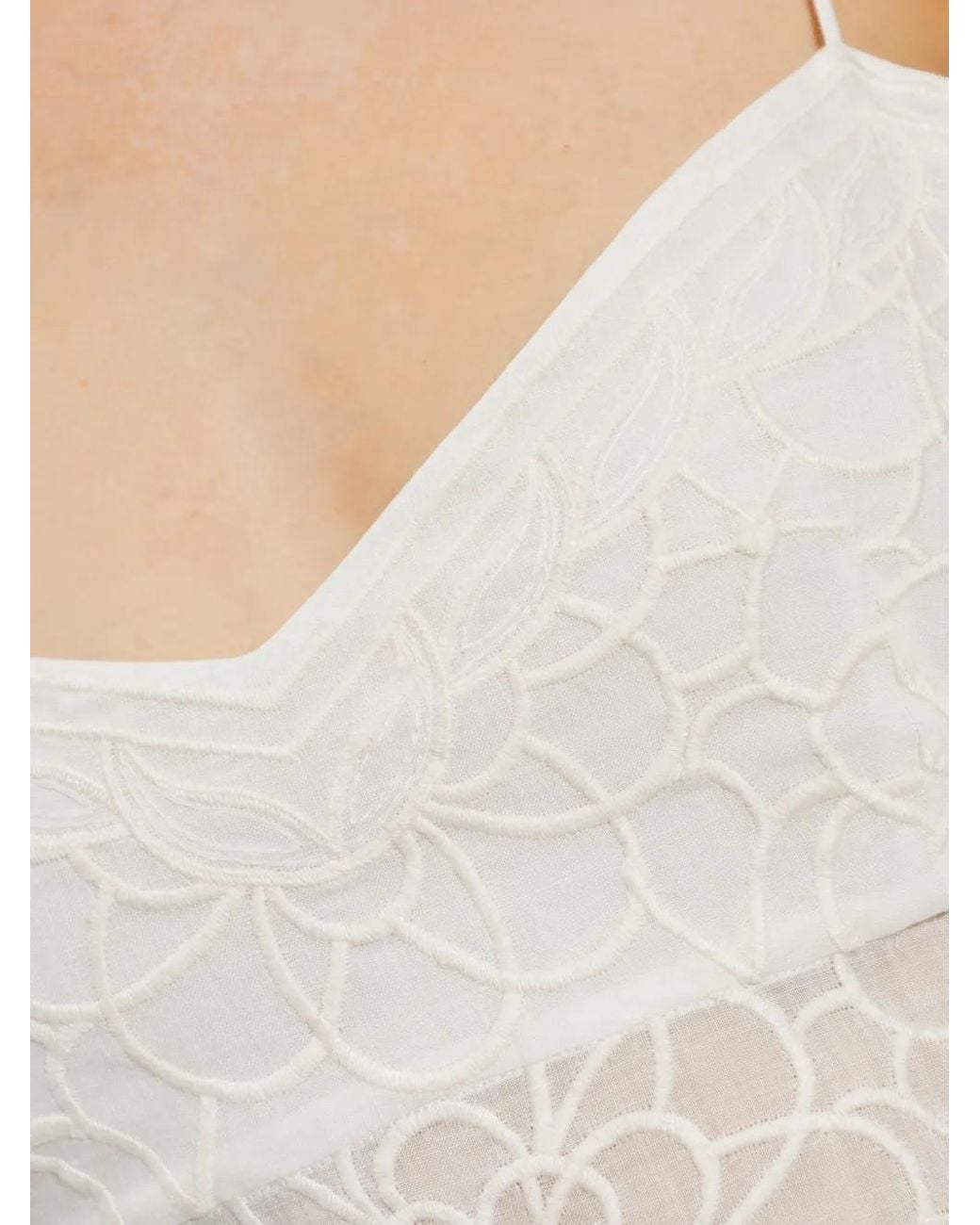 Isabel Marant White Romeka Floral-Embroidered Tank Op