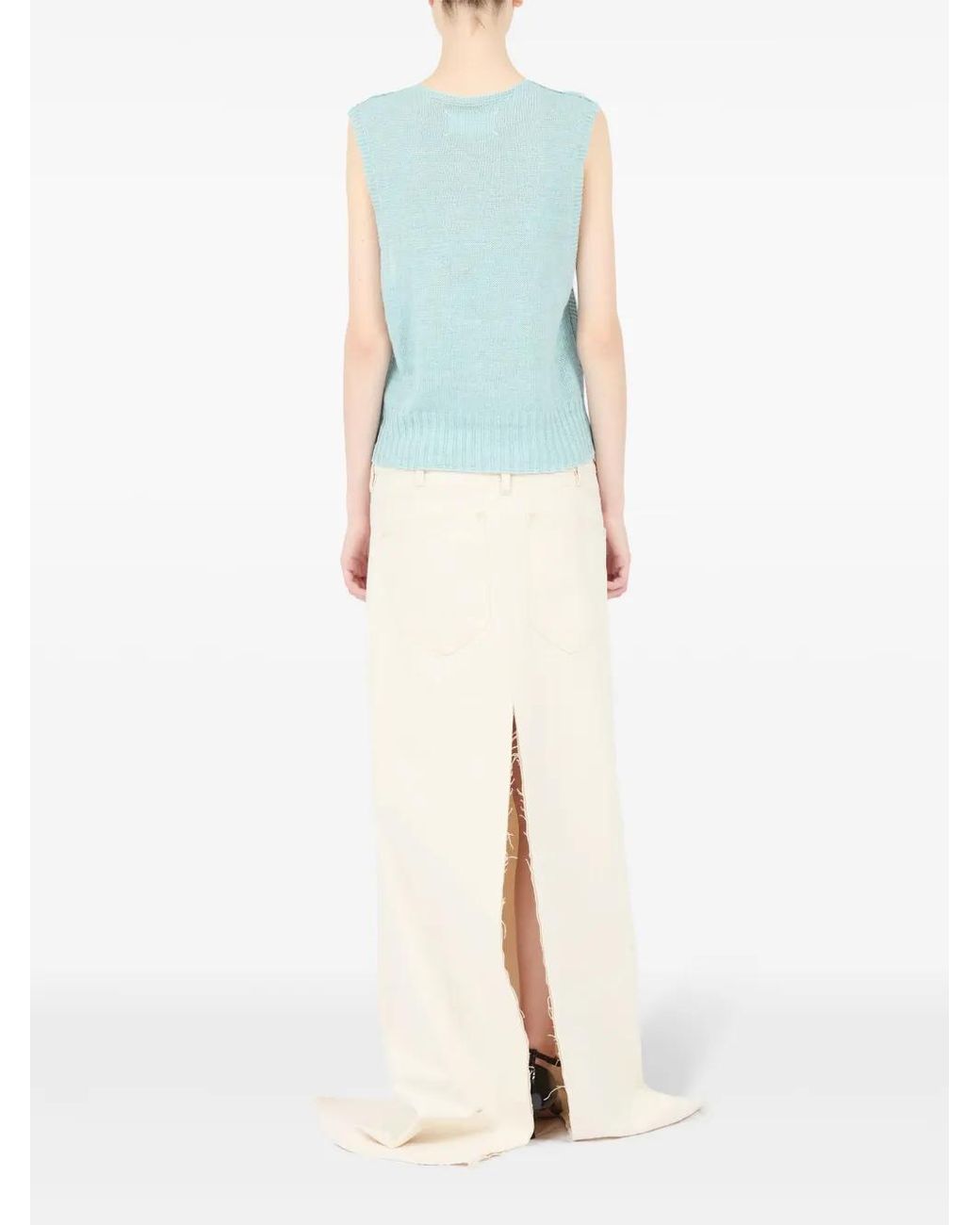 Maison Margiela Blue Fussbett Knitted Top