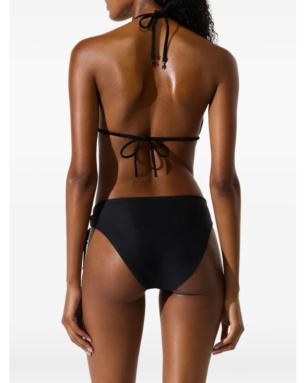 Karl Lagerfeld Black Ikon Rhinestone Triangle Bikini Top