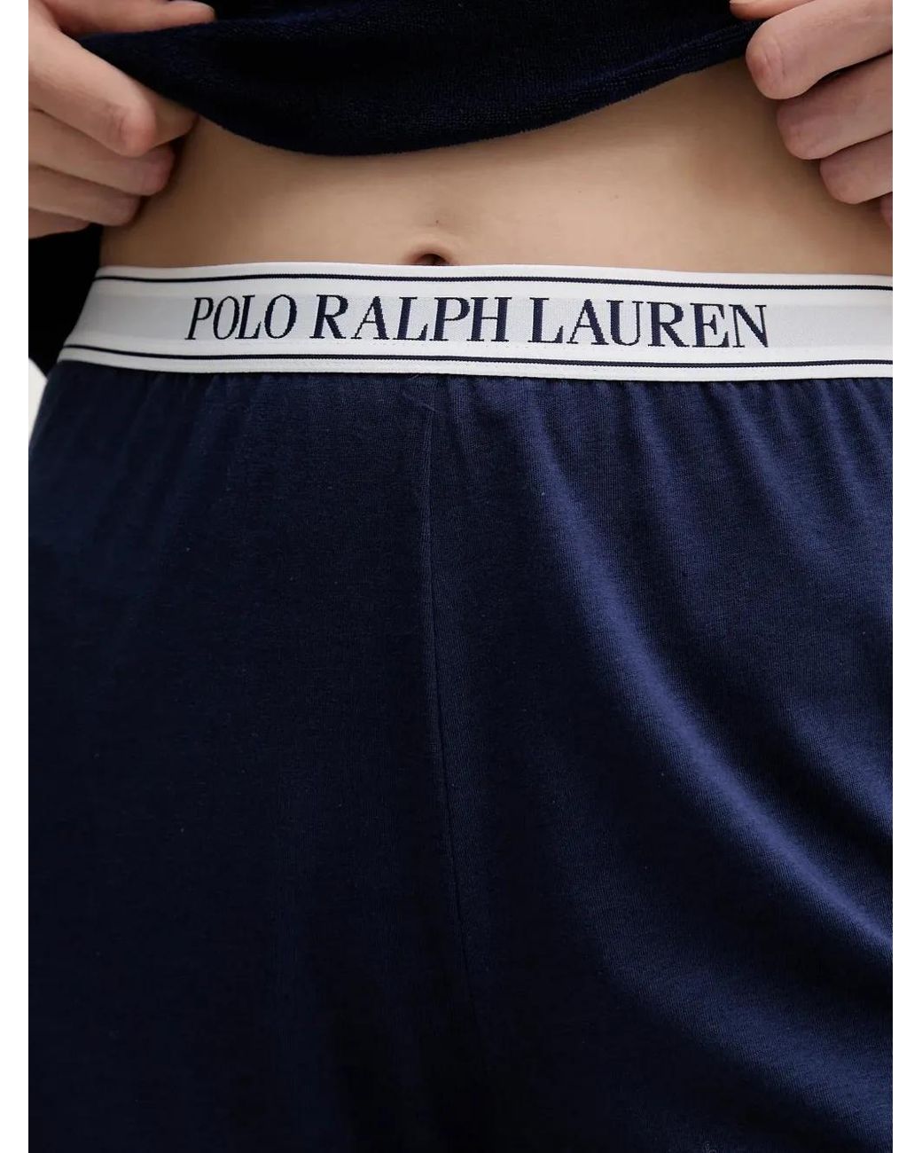 Polo Ralph Lauren Blue Logo-Waistband Pajama Bottoms