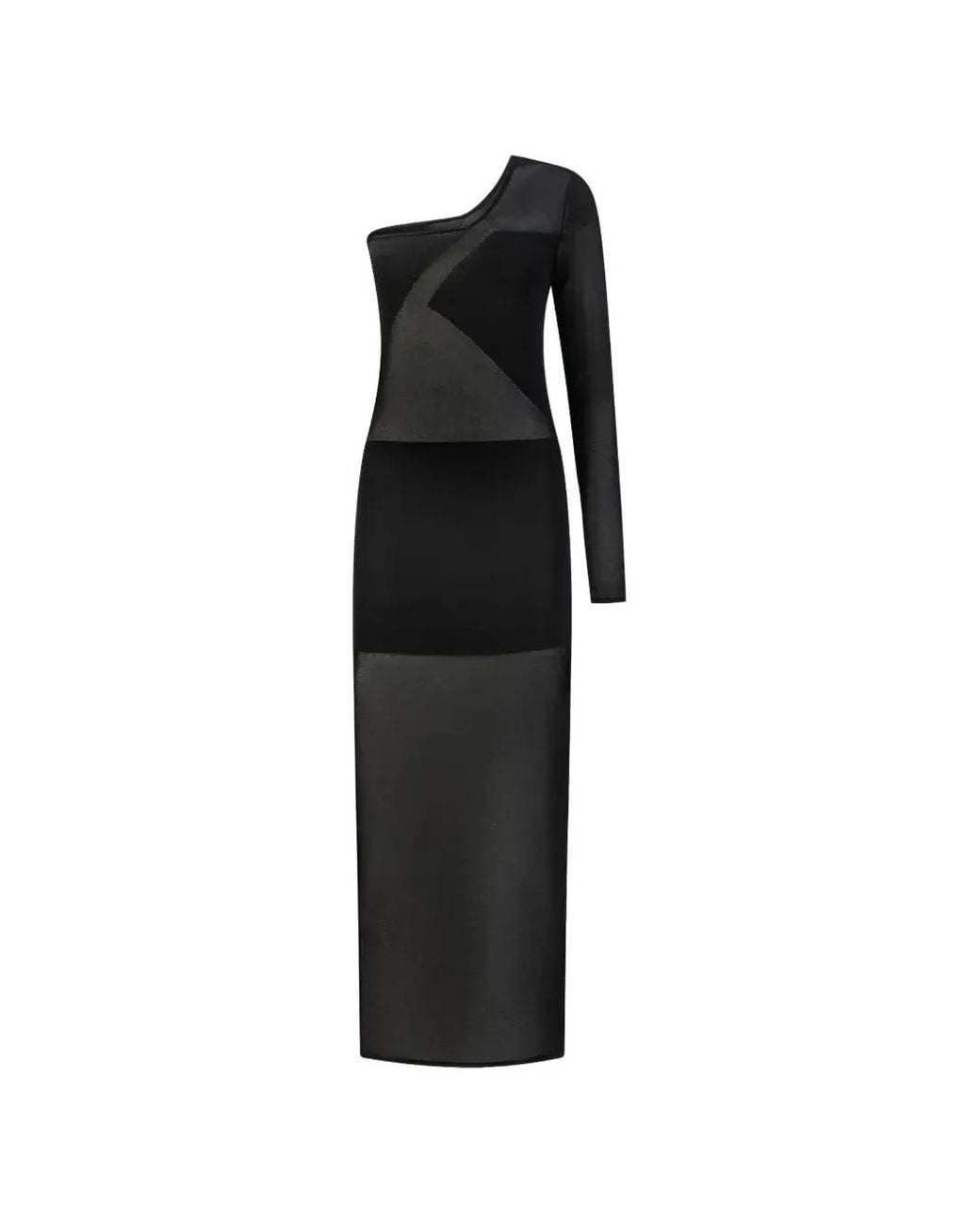 GAUGE81 Black Maxi Loralai One-Shoulder Dress
