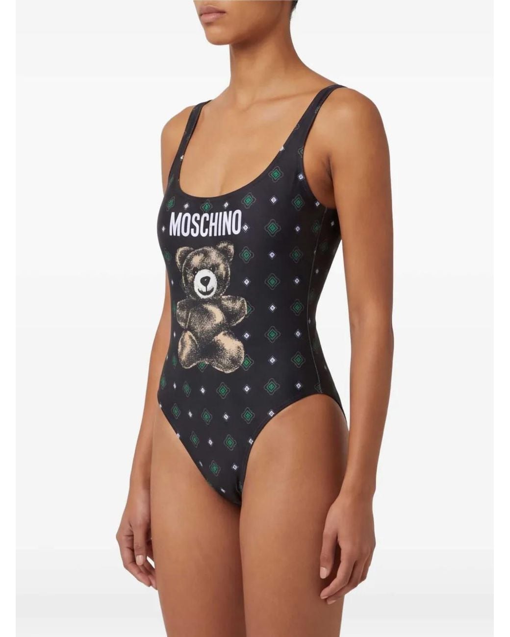 Moschino Black Teddy Bear Lycra One Piece Swimsuit