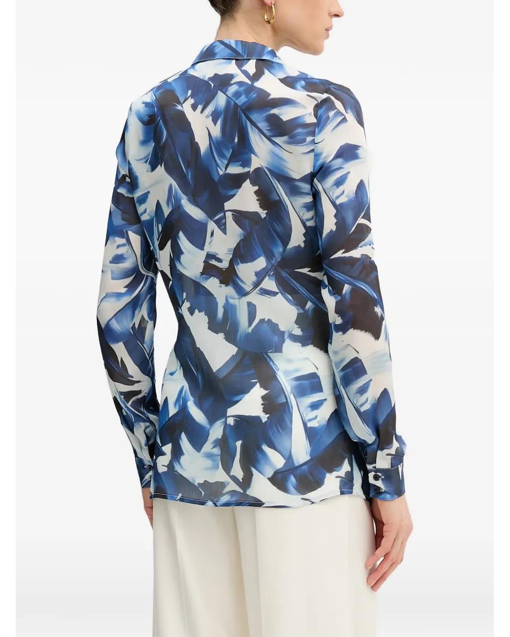 Guess Blue Floral Print Shirt