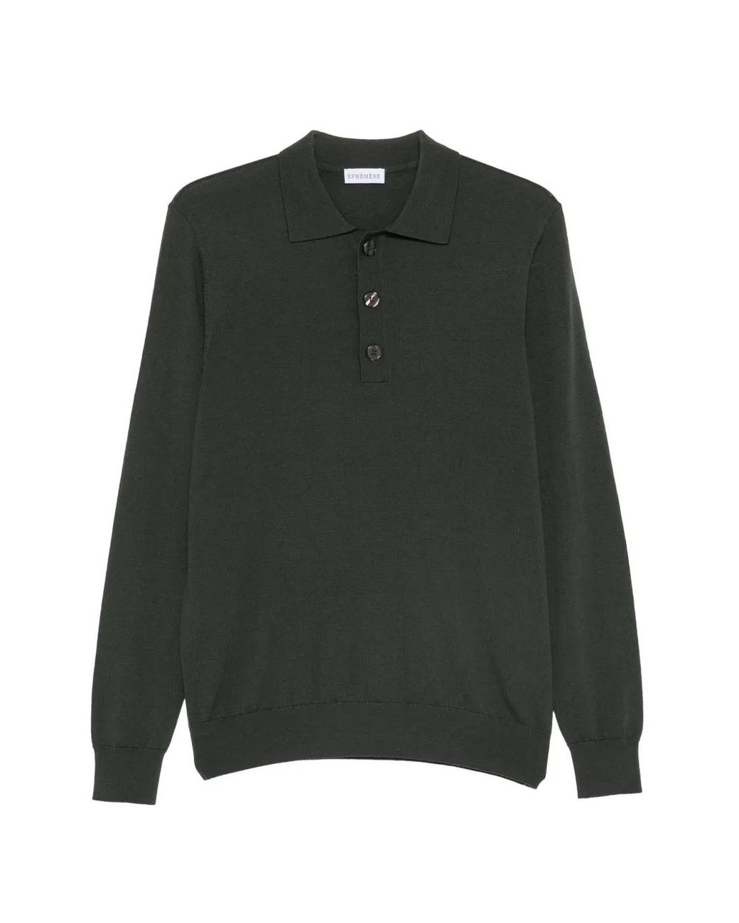 ÉPHÉMÈRE Green Long-Sleeve Polo Shirt for men