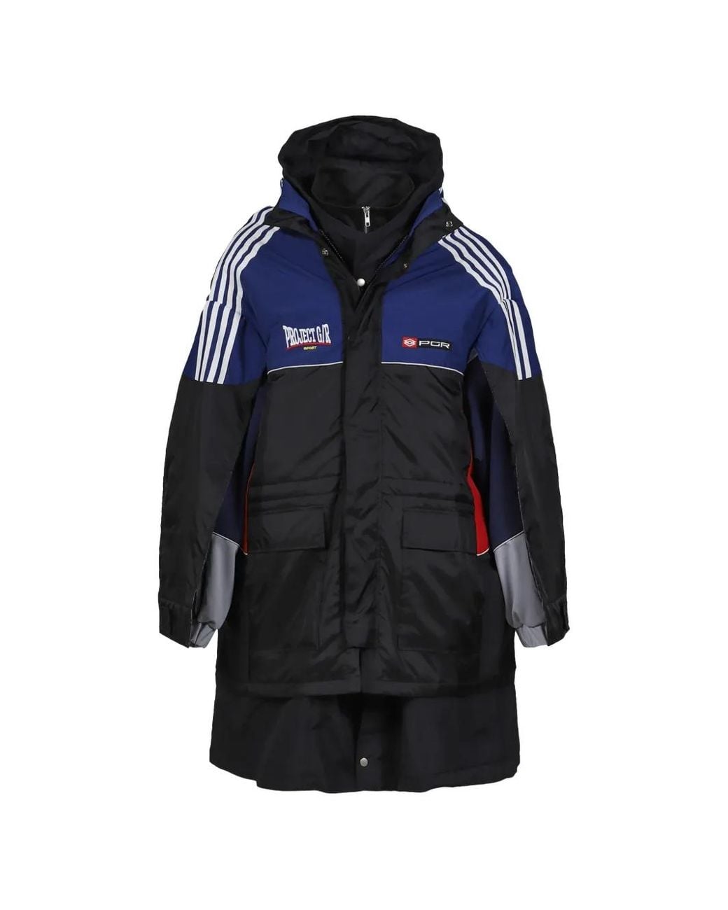 PROJECT G/R Blue Multi-Layered Padded Coat for men