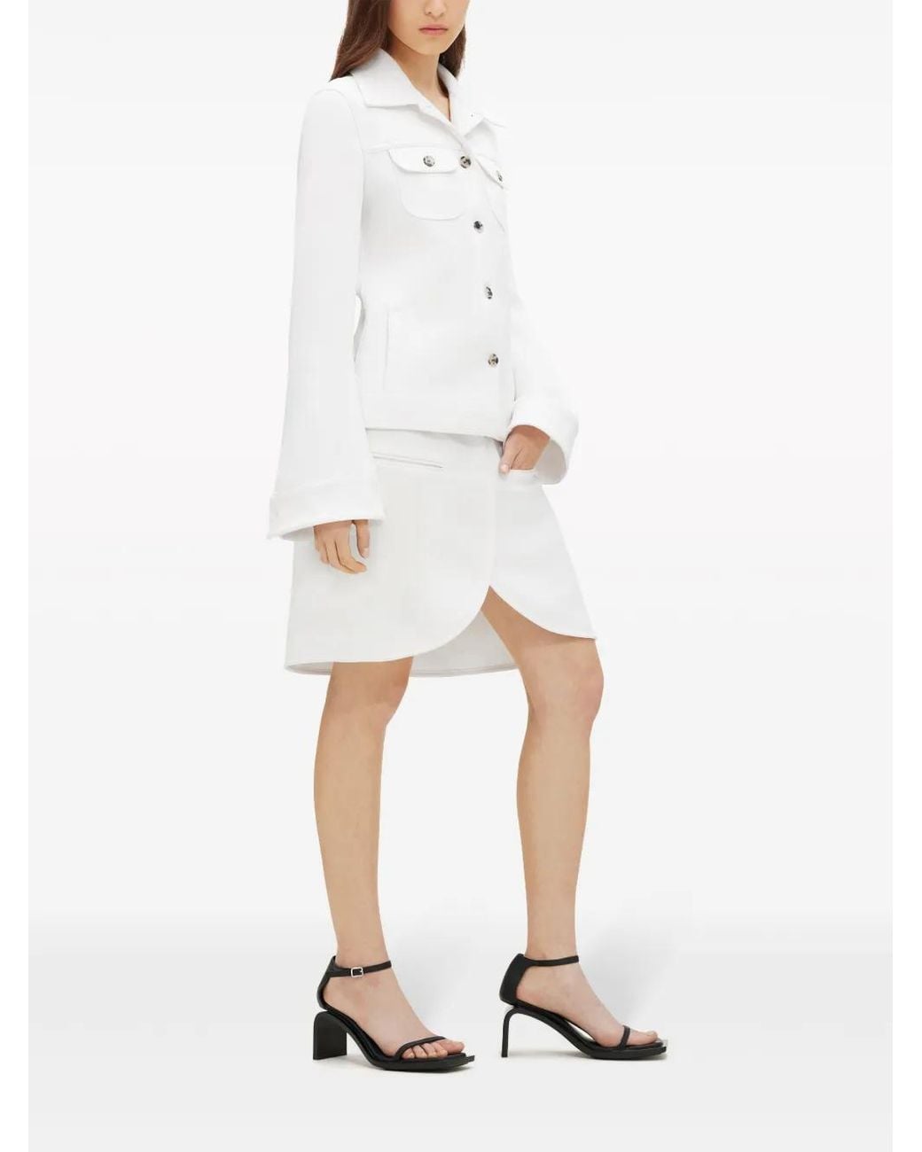 Courreges White Single-Breasted Twill Jacket