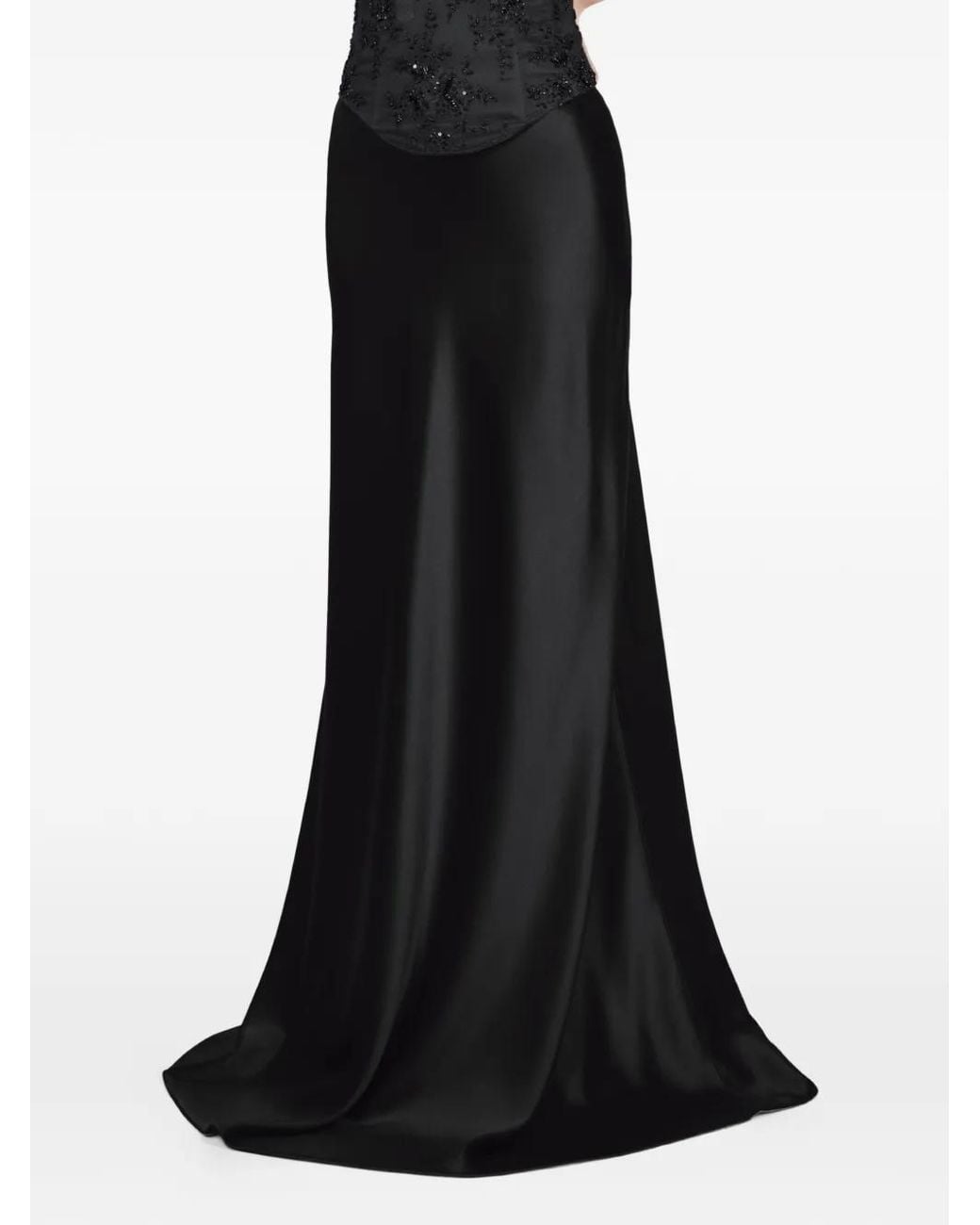ALEXIA & ANTONIA Black Bias-Cut Maxi Skirt