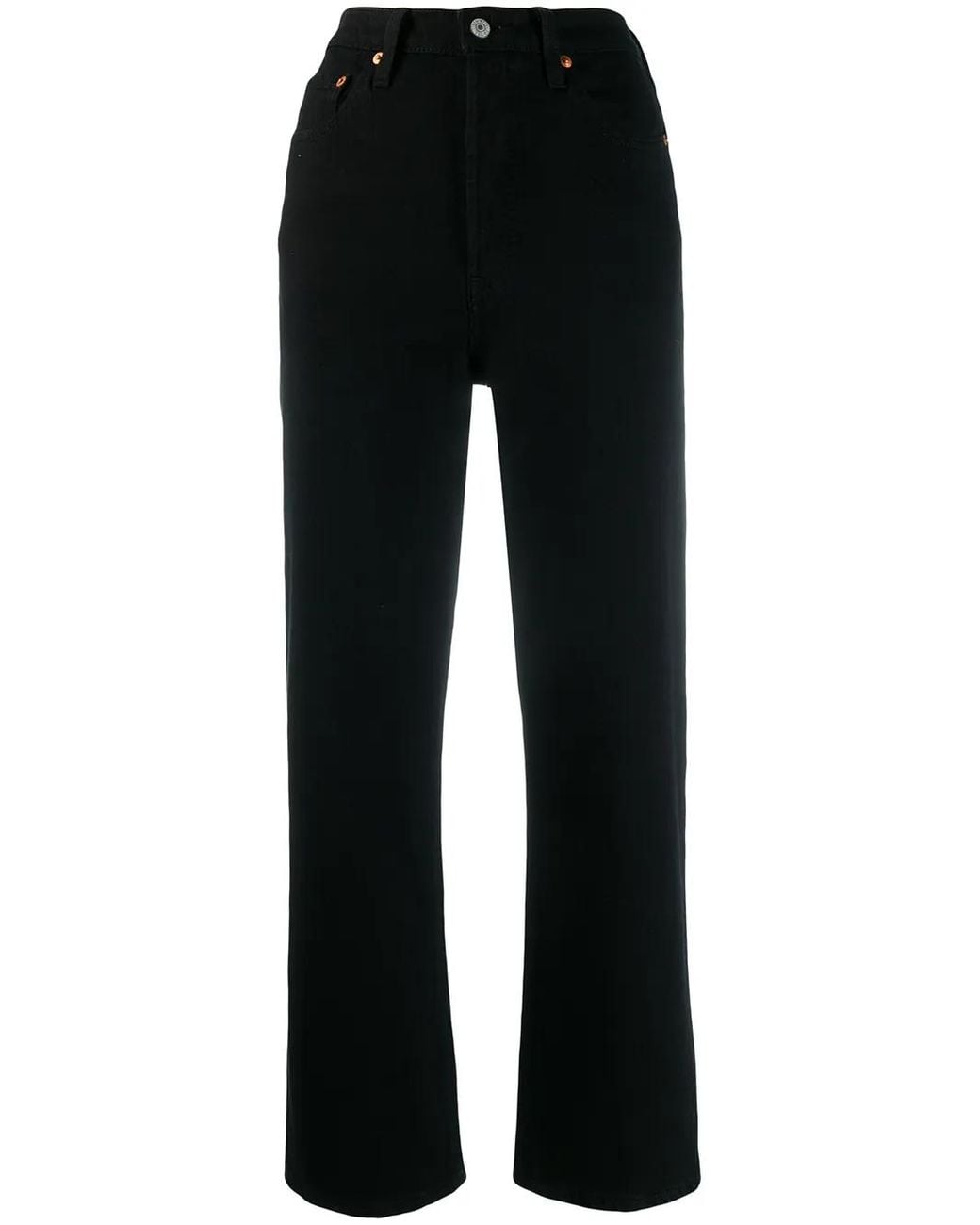 Ribcage Straight-Leg Jeans Levi's de color Black