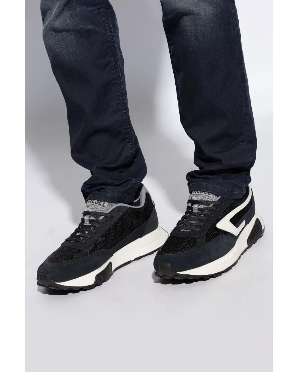 DIESEL S-Tyche D Logo Sneakers in Black for Men | Lyst