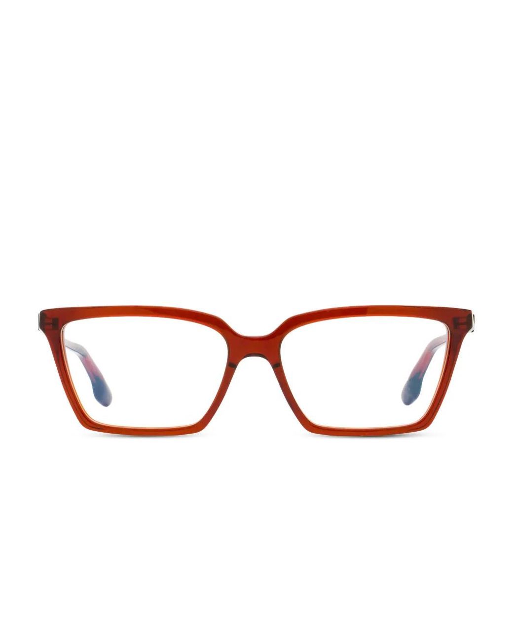 Victoria Beckham Brown Rectangle-Frame Glasses