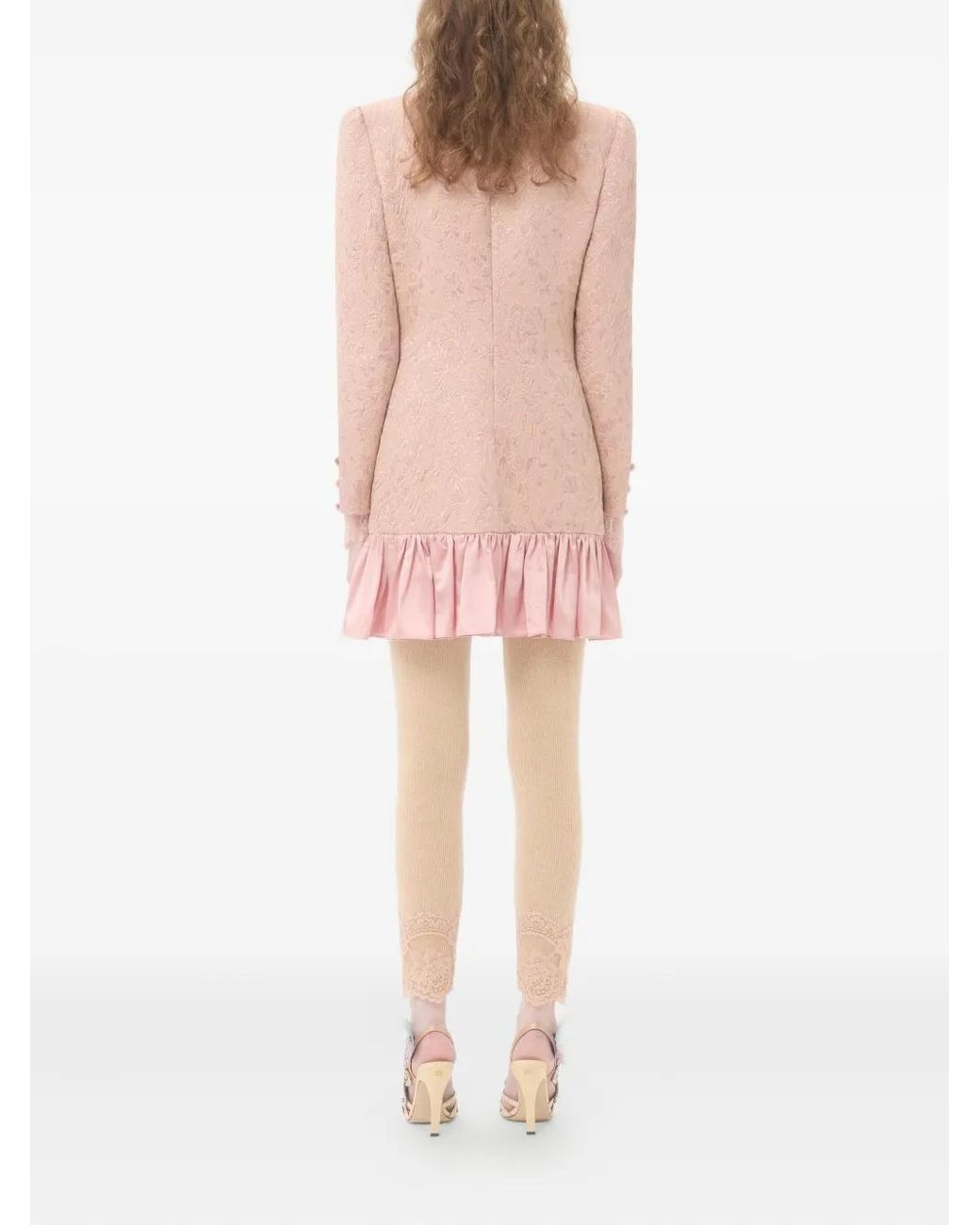 Valentino Garavani Pink Bow Ruffled Dress