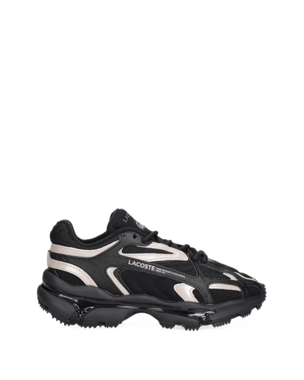 Lacoste Black Panelled Mesh Sneakers
