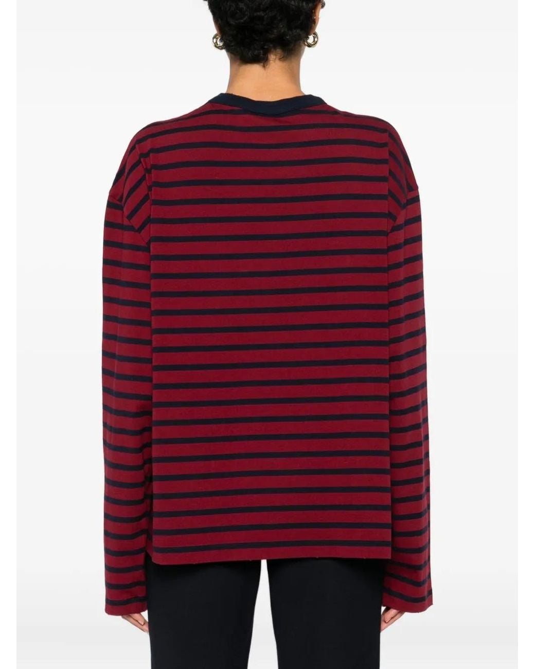 Prada T-Shirt Met Gestreepte Zak in het Multicolor