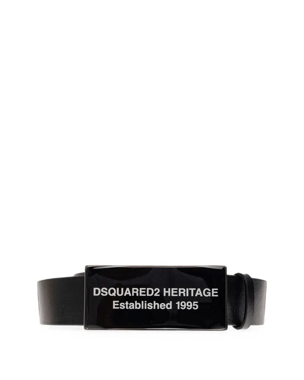DSquared² White Heritage Plaque Belt for men