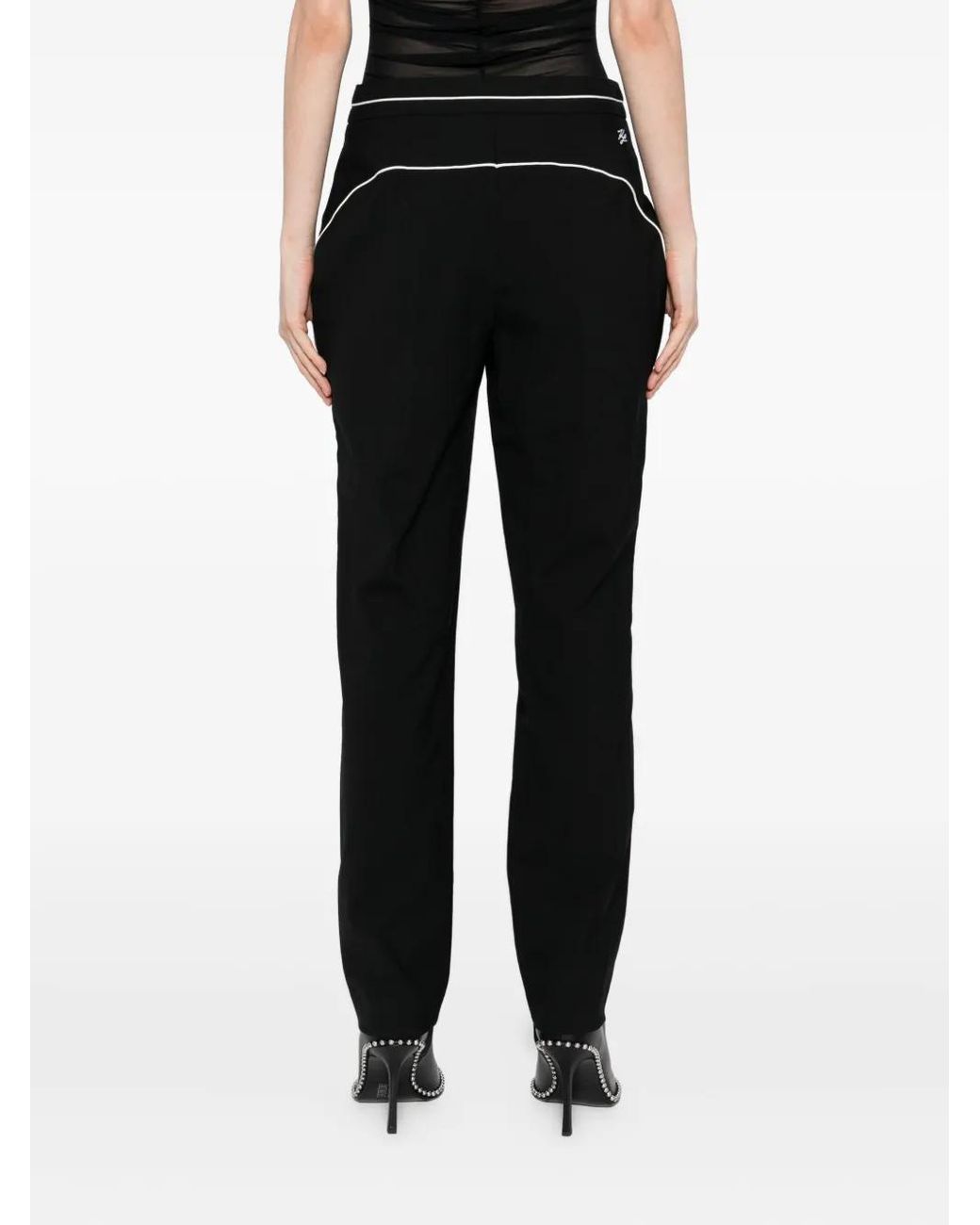Karl Lagerfeld Black Piping Pants