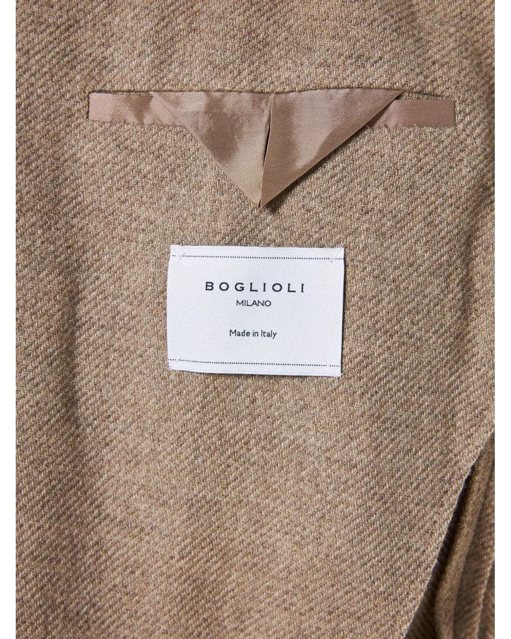 Boglioli Natural Mandarin-Collar Button-Up Jacket for men