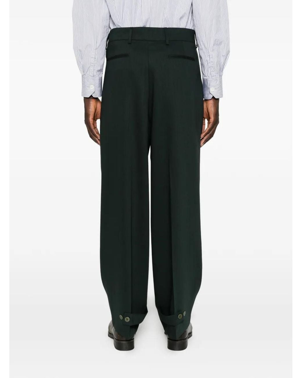 Costumein Gray Pleated Button-Cuff Trousers for men