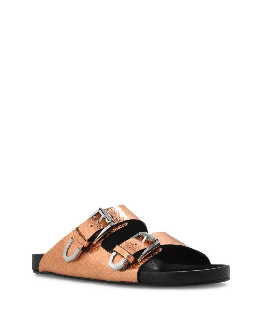 IRO Brown Leather Slides