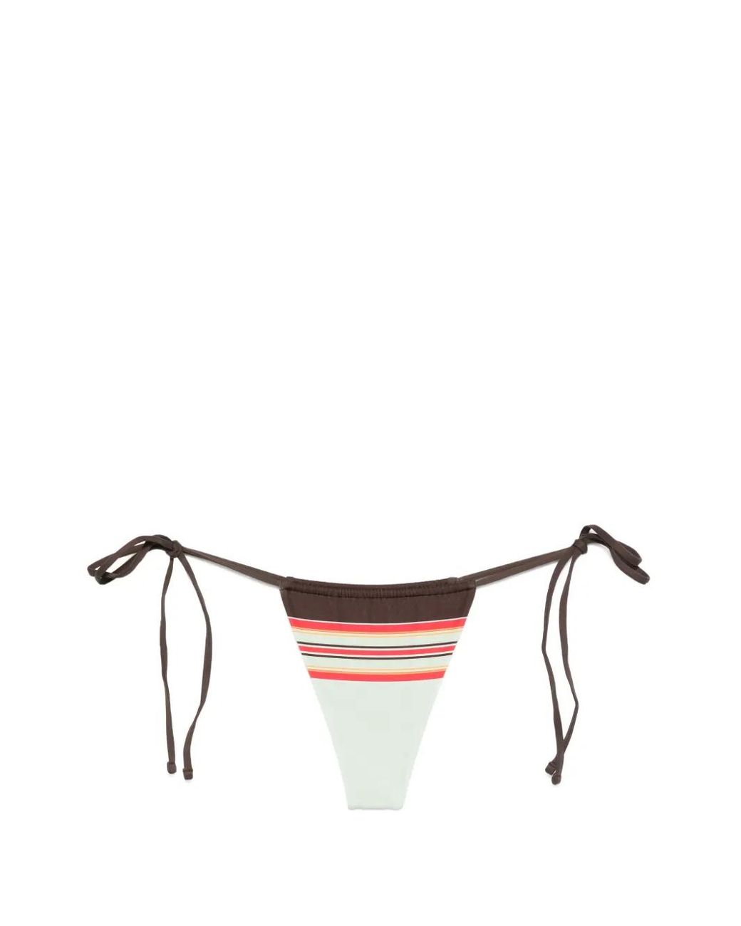 Frankie's Bikinis Green Tia Striped Tie-Side Bikini Bottoms