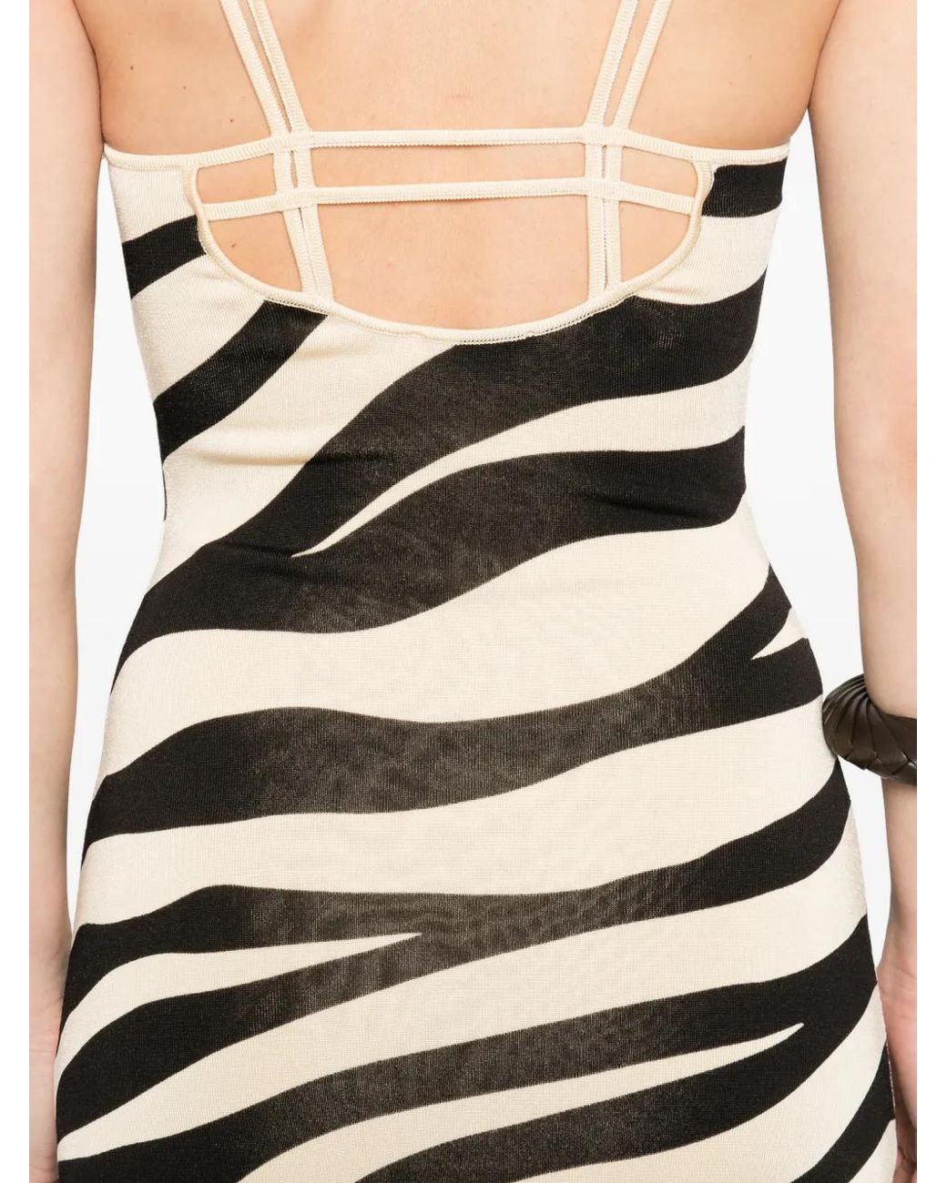 Sandro White Zebra Print Knit Maxi Dress