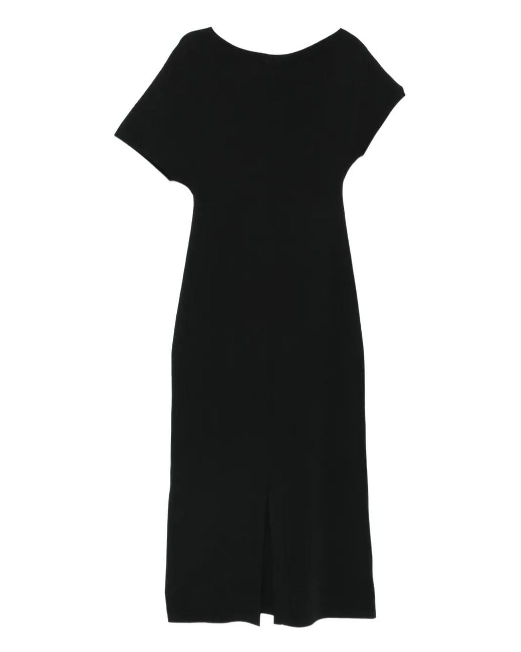 Rohe Black Asymmetric Jersey Dress