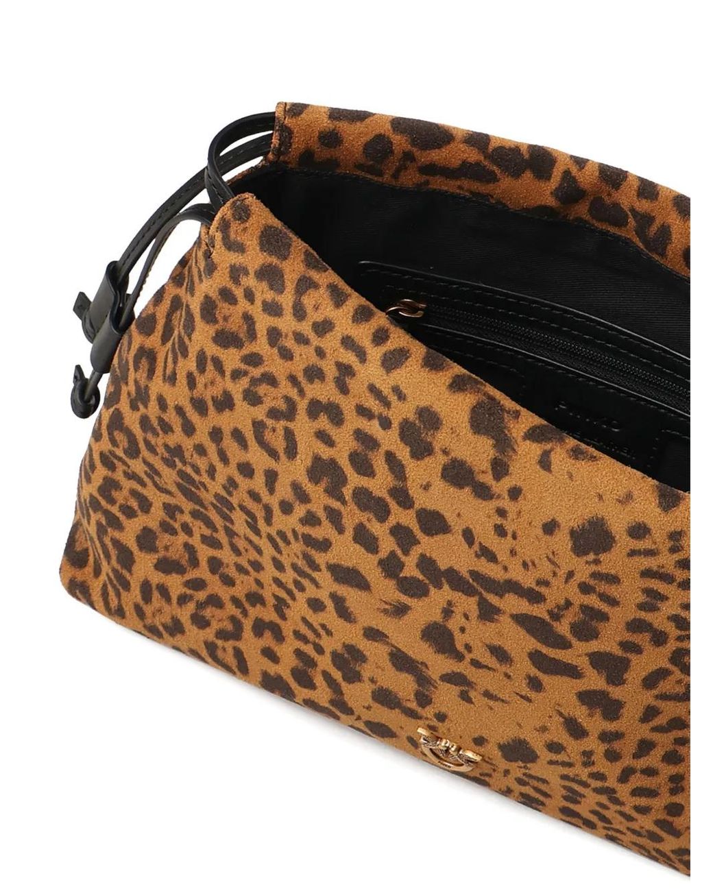 Pinko Brown Small Leopard Print Clutch Bag