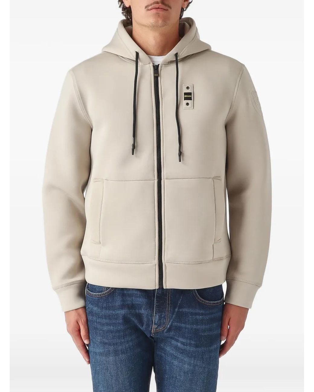 Blauer Natural Colby Logo-Patch Zip-Up Hoodie for men