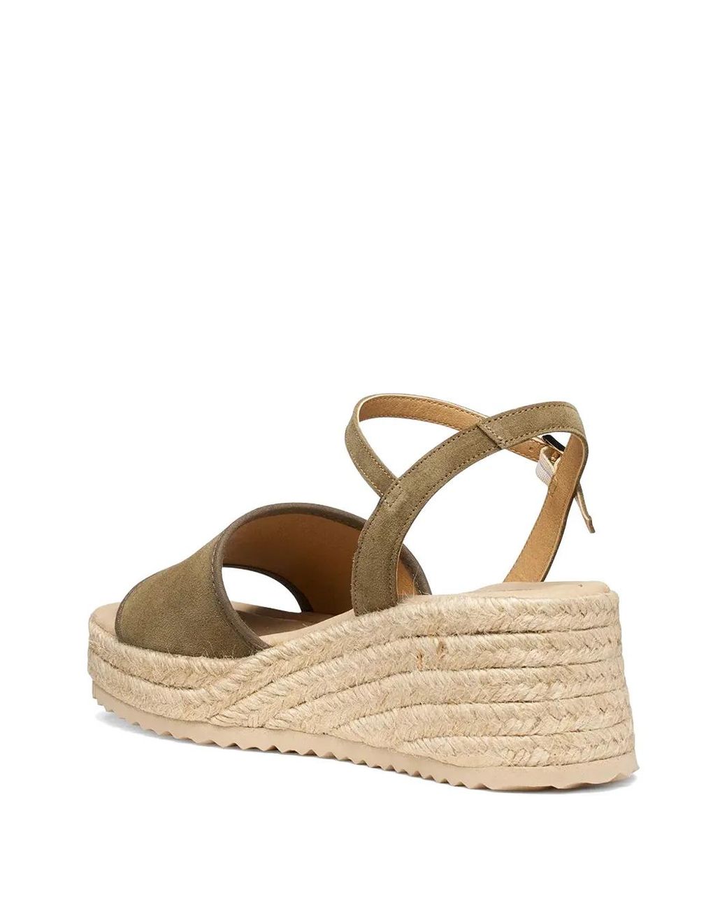 Geox Natural Buckle-Fastening Platform Espadrilles