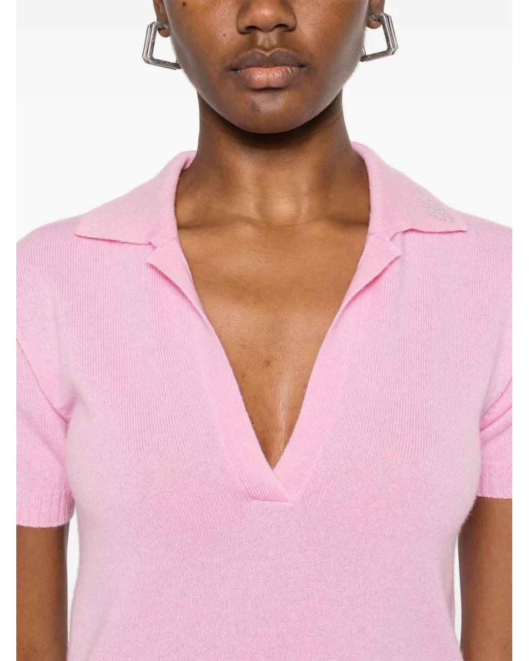 Blumarine Pink Logo-Appliqué Polo Top