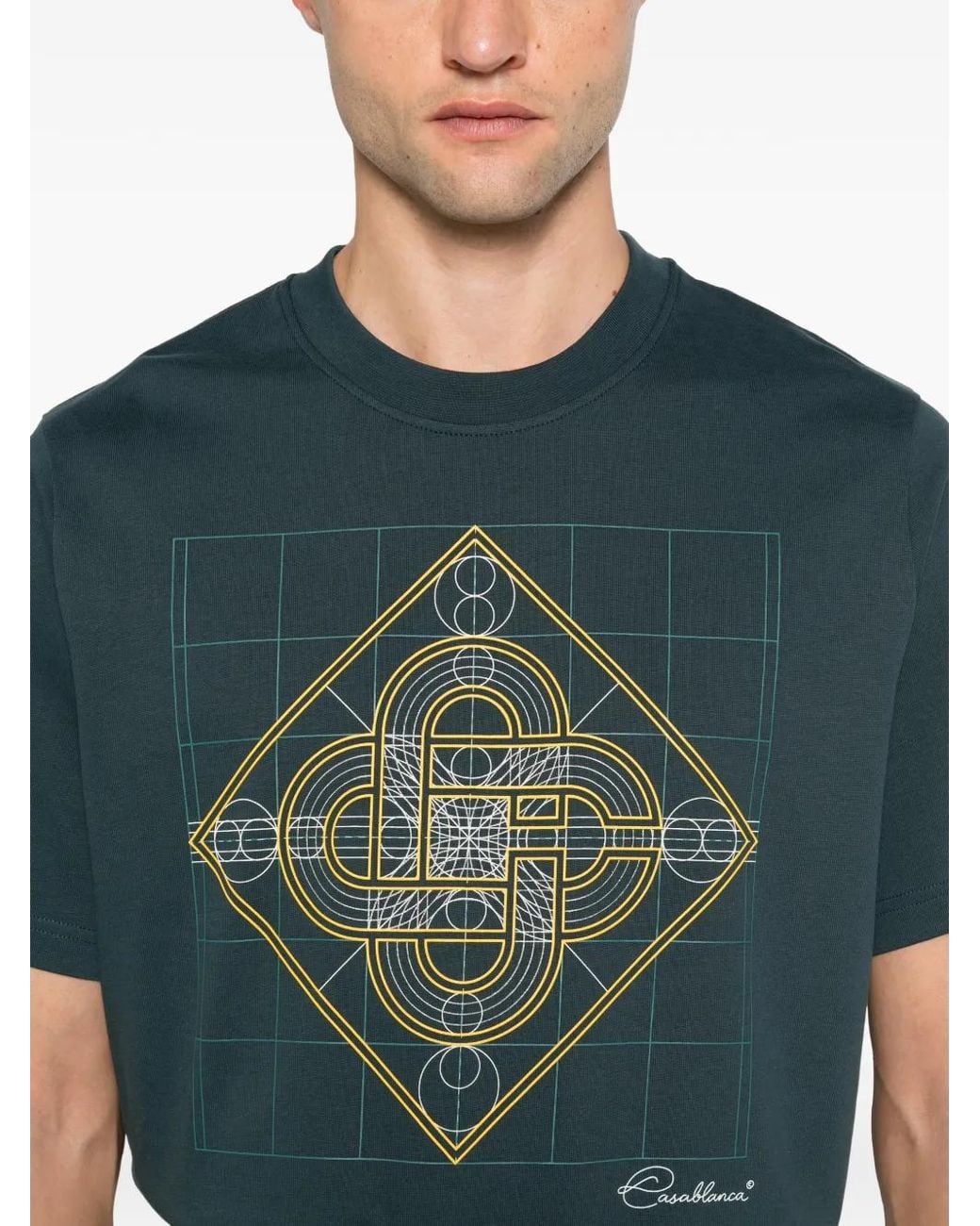 Casablanca Blue Graphic-Print T-Shirt for men