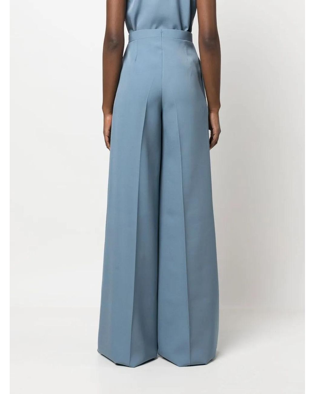 Giuliva Heritage Blue High-Waisted Wide-Leg Trousers