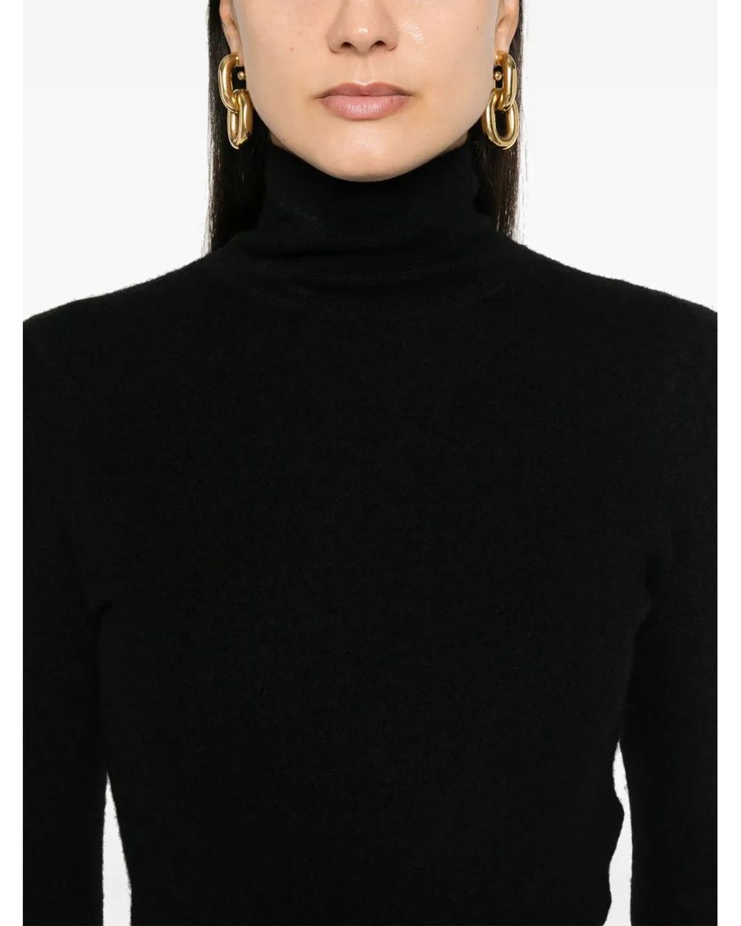 Jil Sander Black Boiled Wool Sweater