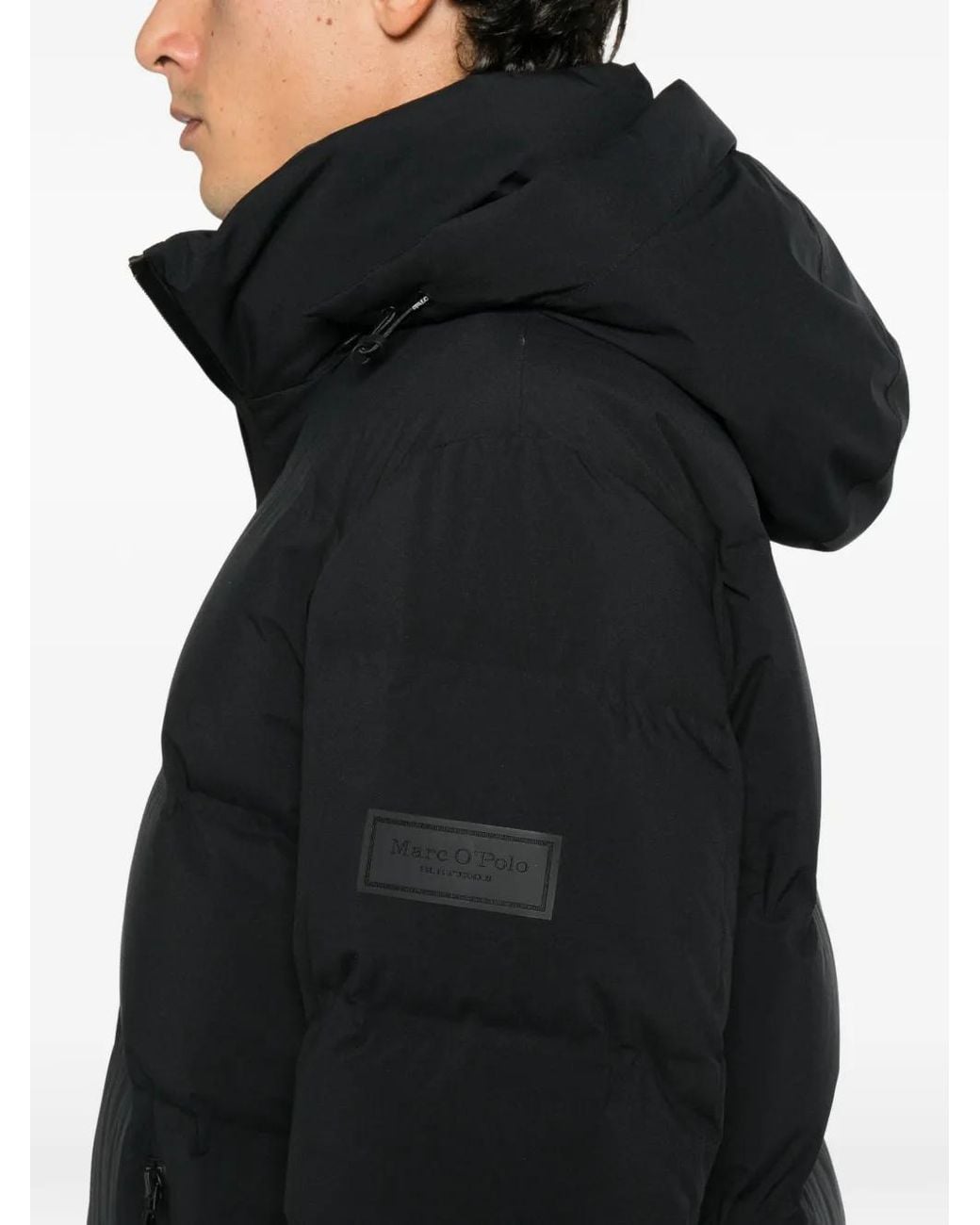 Marc O' Polo Black Quilted Hooded Coat for men